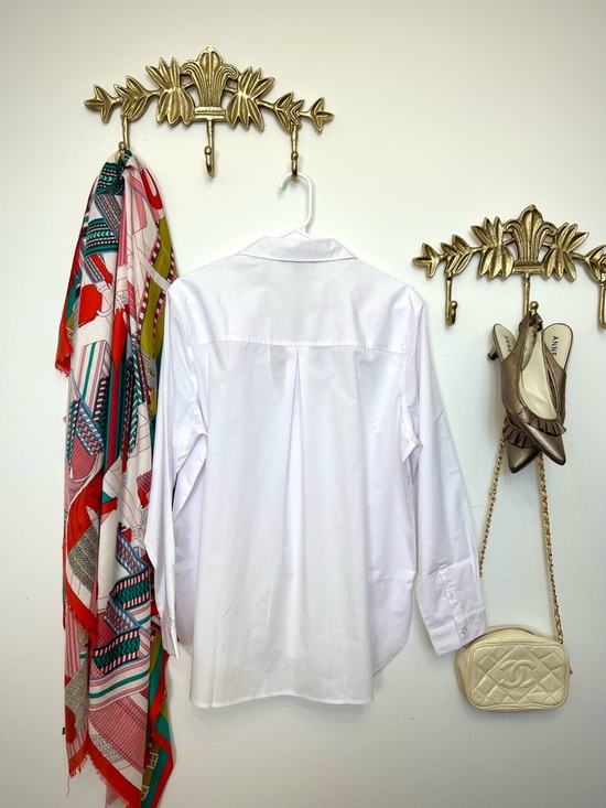 🆕NWT FRENCH CONNECTION Classic White Popover Blouse M - Picture 5 of 6